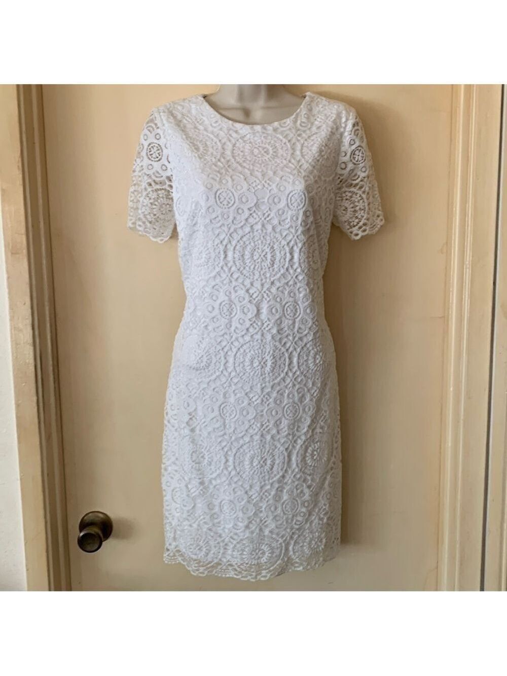Laundry by Shelli  Segal white lace cocktail dress size S